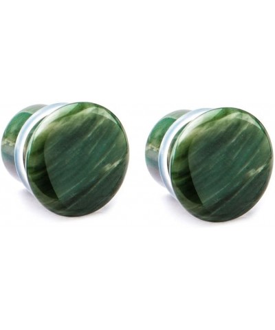 Green Lined Jasper Natural Stone Single Flared with Clear Silicone O-Ring Plugs, Sold as a Pair 11.2mm (7/16") $10.20 Body Je...