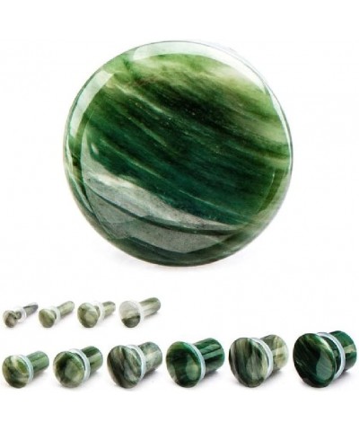 Green Lined Jasper Natural Stone Single Flared with Clear Silicone O-Ring Plugs, Sold as a Pair 11.2mm (7/16") $10.20 Body Je...