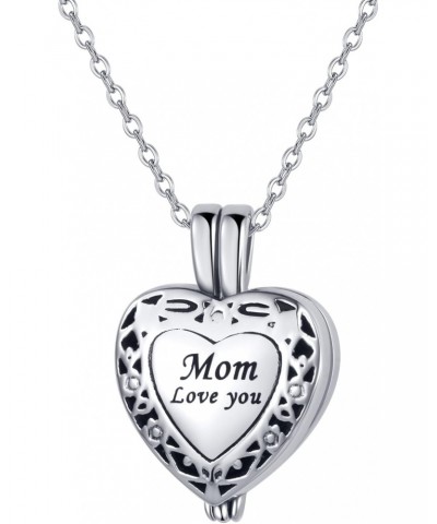 Mom Love Heart Urn Necklace for Ashes Cremation Memorial Jewelry Openable Holder Pendant Family Mother Mum Women Loved One St...