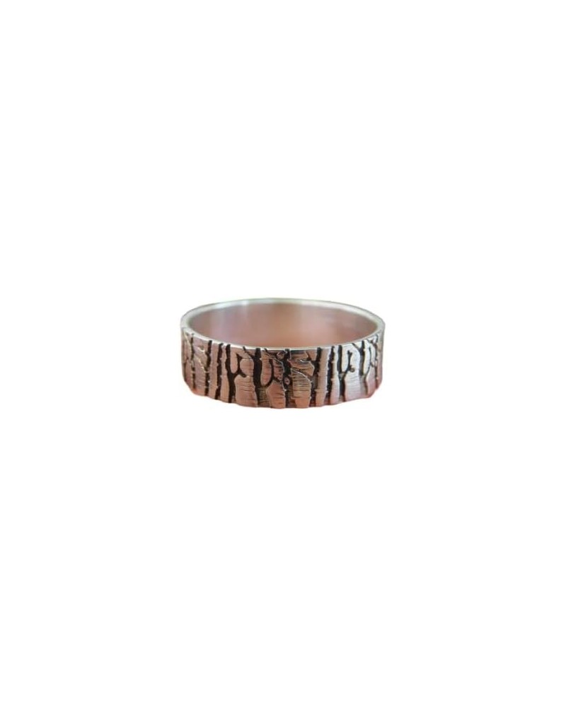 Forest band ring, Wedding Band, Forest Jewelry, 925 Sterling Silver Engraved Ring, Birch Tree Ring, Designs Hammered Tungsten...