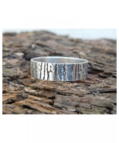 Forest band ring, Wedding Band, Forest Jewelry, 925 Sterling Silver Engraved Ring, Birch Tree Ring, Designs Hammered Tungsten...