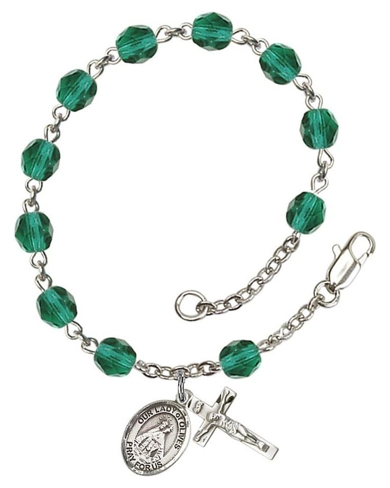 December Birth Month Bead Rosary Bracelet with Patron Saint Petite Charm, 7 1/2 Inch Our Lady of Olives $39.85 Bracelets