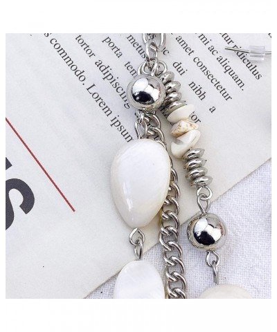 Multilayer Colored Glaze Shell Beads Statement Women Chain Necklace (NK-10060) white $7.94 Necklaces