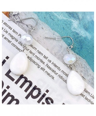 Multilayer Colored Glaze Shell Beads Statement Women Chain Necklace (NK-10060) white $7.94 Necklaces