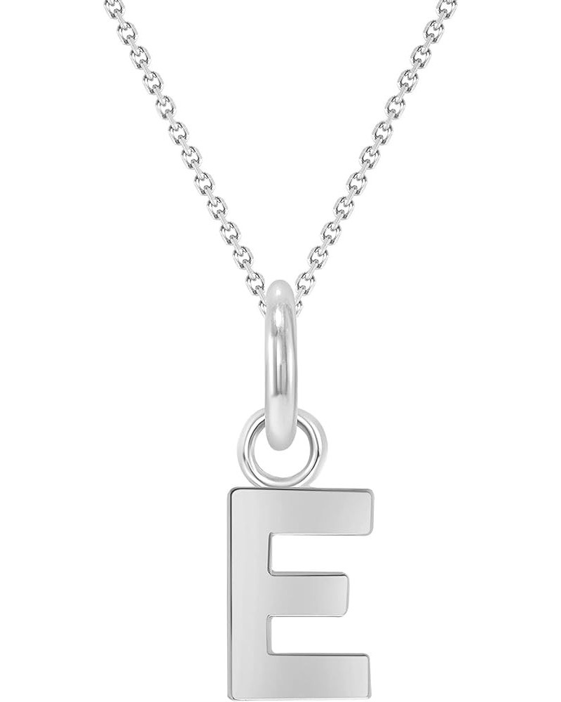 Solid 10k White Gold Personalized Mini Initial Letter A-Z Pendant Necklace 16.0 Inches E $38.95 Necklaces