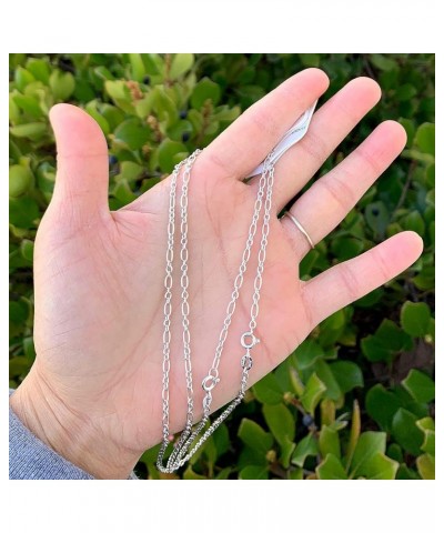 1pc Authentic 925 Sterling Silver 2.7mm Long Short Oval Link Chain Necklace Tarnish Resistant Hypoallergenic Nickel Free Wome...