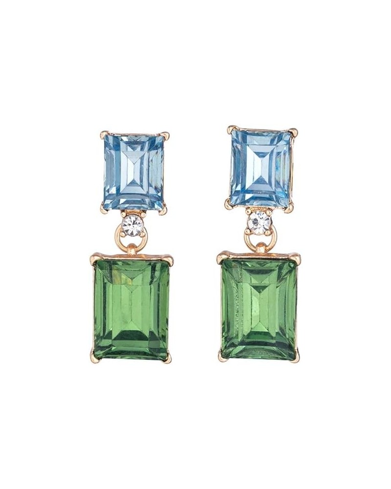 New Super Flash 3 Color Square Large Rhinestone Drop Earrings Fashion Simple Colorful Lever Back Earrings for Women Jewelry G...