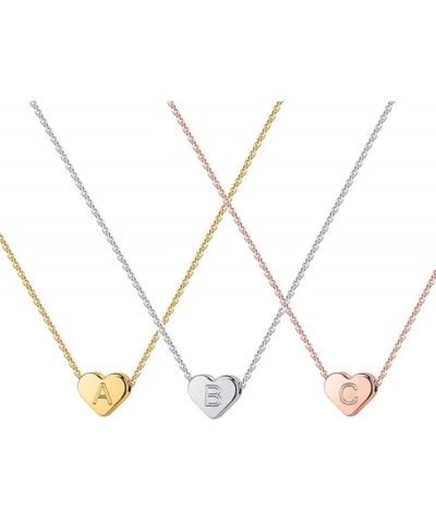 Boogey 18K Gold Plated Tiny Heart Necklace | Dainty Choker Necklace for Women | Personalized Letter Heart Monogram Necklcae |...