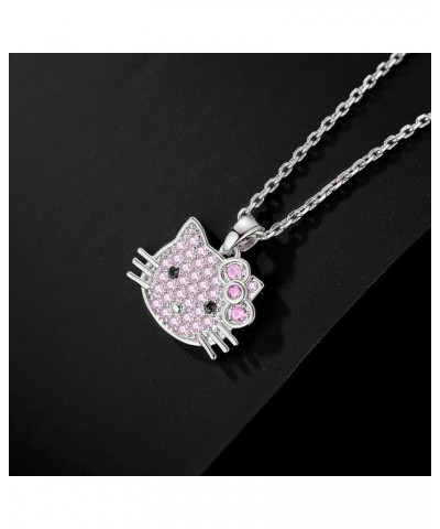 Amethyst Kitty Cat Butterfly Cubic Zirconia Gold Pendant Necklace Gifts for Girls Women Mom Grandma Christmas Valentine Birth...