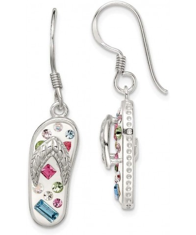 Sterling Silver Stellux Crystal Multi-Color/White Flip Flop Earrings $40.81 Earrings