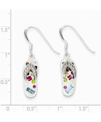 Sterling Silver Stellux Crystal Multi-Color/White Flip Flop Earrings $40.81 Earrings