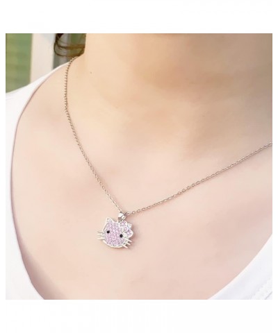 Amethyst Kitty Cat Butterfly Cubic Zirconia Gold Pendant Necklace Gifts for Girls Women Mom Grandma Christmas Valentine Birth...