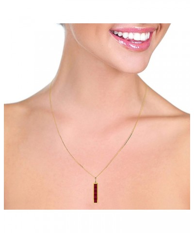 14k Solid Yellow Gold Sarajevo 2.5 ct Ruby Necklace 16.0 Inches $191.20 Necklaces