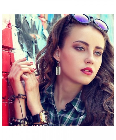 Boho Dangle Vintage Multi Metal Fashion Earrings for Women Rectangle All Silver $15.65 Earrings