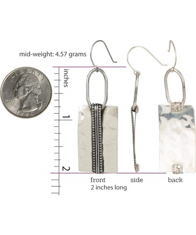 Boho Dangle Vintage Multi Metal Fashion Earrings for Women Rectangle All Silver $15.65 Earrings