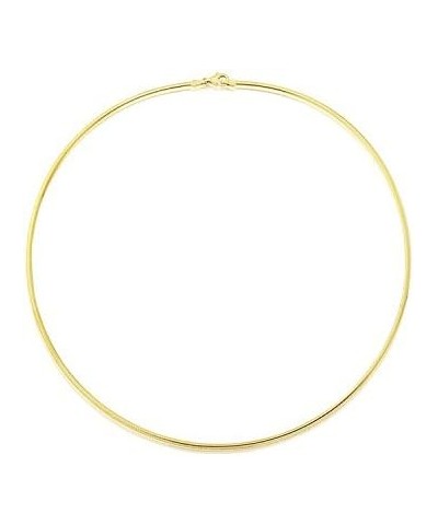 1mm thick 14k gold plated solid sterling silver 925 Italian Omega chain necklace spring ring clasp - inch 12"/30cm, 14"/35cm,...