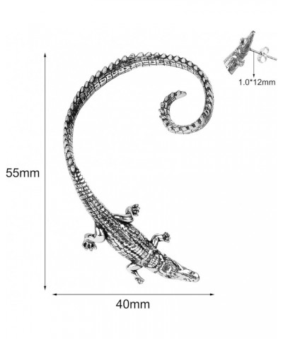 1PCS Gothic Dragon Ear Cuff Stainless Steel Retro Dragon Earrings Punk Snake Dragon Fish Crocodile Cuff Wrap Earrings Cartila...