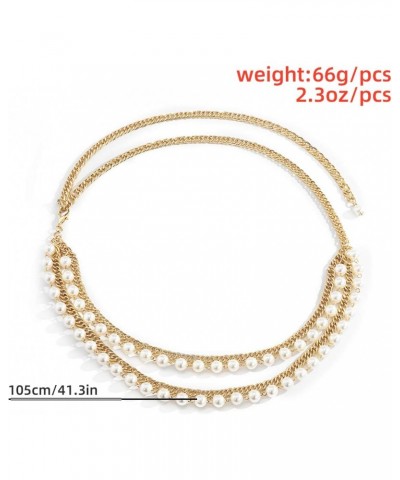 Layering Pearl Waist Chain Bohemian Multilayered Belly Chain for Women Girls Simulated Imitation Pearl Body Chain $8.06 Body ...