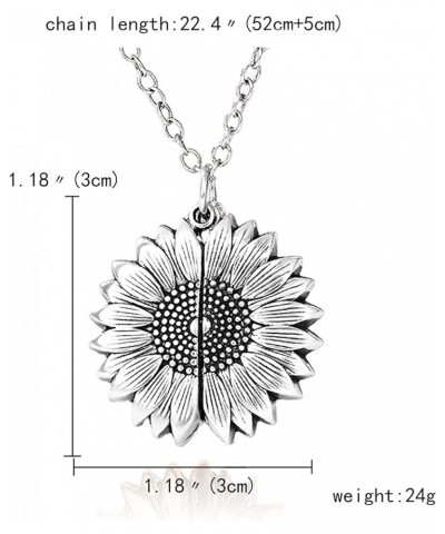 You Are My Sunshine Necklace 2-Side Engraved Sunflower Pendant Necklace Jewelry Gifts for Women, Mother, Daughter,girls slive...