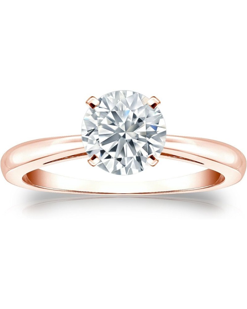 1/3 Carat Round Diamond Solitaire Engagement Ring in 14k Gold (H-I, I1-I2, cttw) 4-Prong Set Size 4 to 9 Rose Gold $201.60 Rings