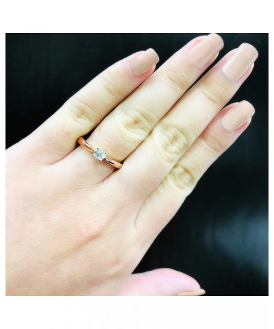 1/3 Carat Round Diamond Solitaire Engagement Ring in 14k Gold (H-I, I1-I2, cttw) 4-Prong Set Size 4 to 9 Rose Gold $201.60 Rings