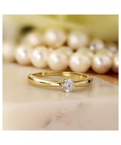 1/3 Carat Round Diamond Solitaire Engagement Ring in 14k Gold (H-I, I1-I2, cttw) 4-Prong Set Size 4 to 9 Rose Gold $201.60 Rings