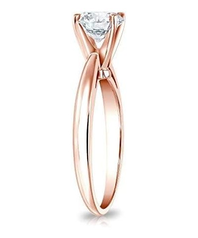 1/3 Carat Round Diamond Solitaire Engagement Ring in 14k Gold (H-I, I1-I2, cttw) 4-Prong Set Size 4 to 9 Rose Gold $201.60 Rings