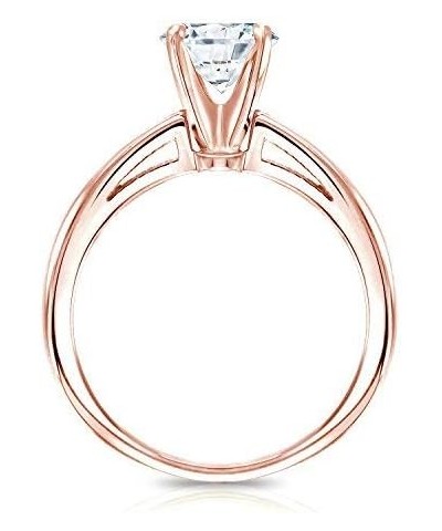 1/3 Carat Round Diamond Solitaire Engagement Ring in 14k Gold (H-I, I1-I2, cttw) 4-Prong Set Size 4 to 9 Rose Gold $201.60 Rings