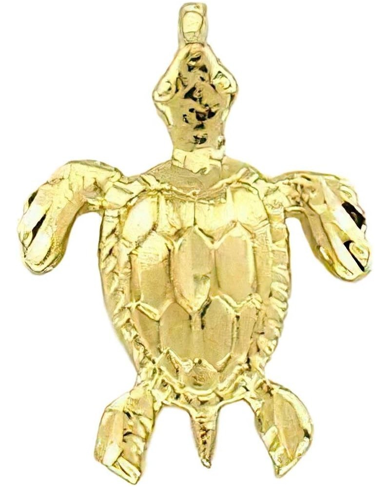 14K Gold Sea Turtle Charm Nautical Ocean Jewelry 13mm $18.53 Bracelets