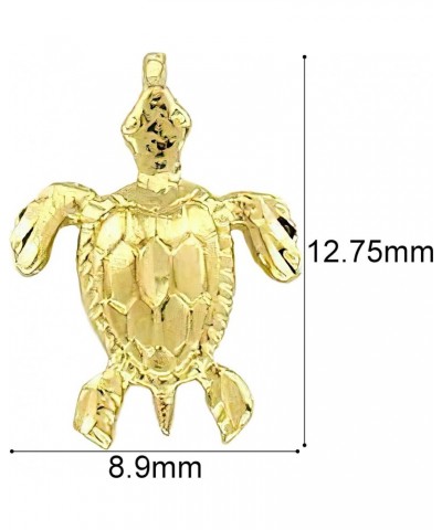 14K Gold Sea Turtle Charm Nautical Ocean Jewelry 13mm $18.53 Bracelets