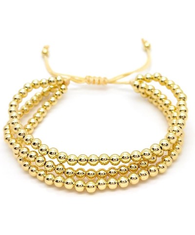 Gold Bracelets for Women 14K Gold Plated Stackable Bracelet Delicate Stackable Gold Bead Bracelet for Girls 3pcs $7.97 Bracelets