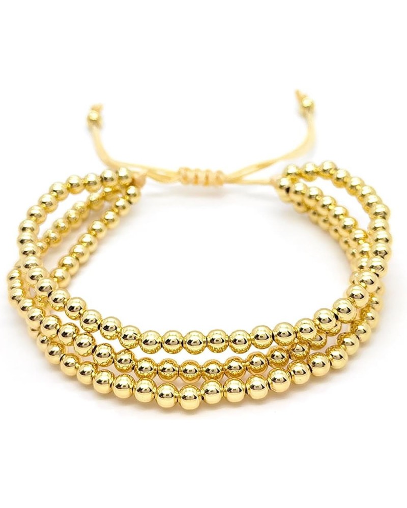 Gold Bracelets for Women 14K Gold Plated Stackable Bracelet Delicate Stackable Gold Bead Bracelet for Girls 3pcs $7.97 Bracelets