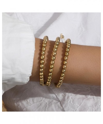 Gold Bracelets for Women 14K Gold Plated Stackable Bracelet Delicate Stackable Gold Bead Bracelet for Girls 3pcs $7.97 Bracelets