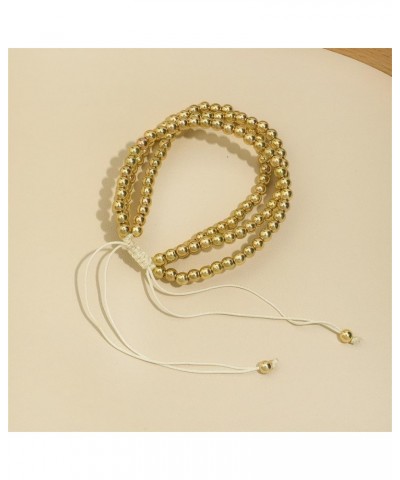 Gold Bracelets for Women 14K Gold Plated Stackable Bracelet Delicate Stackable Gold Bead Bracelet for Girls 3pcs $7.97 Bracelets