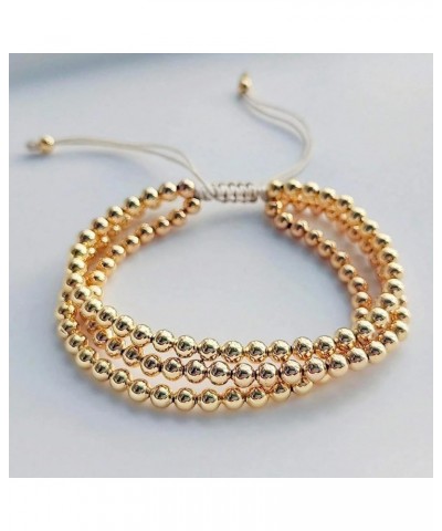 Gold Bracelets for Women 14K Gold Plated Stackable Bracelet Delicate Stackable Gold Bead Bracelet for Girls 3pcs $7.97 Bracelets