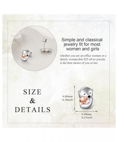 Cute Animal Earrings Sterling Silver Owl/Rabbit/Cat/Axolotl Stud Earrings Jewelry Gifts for Women Girls Bear earrings $15.38 ...