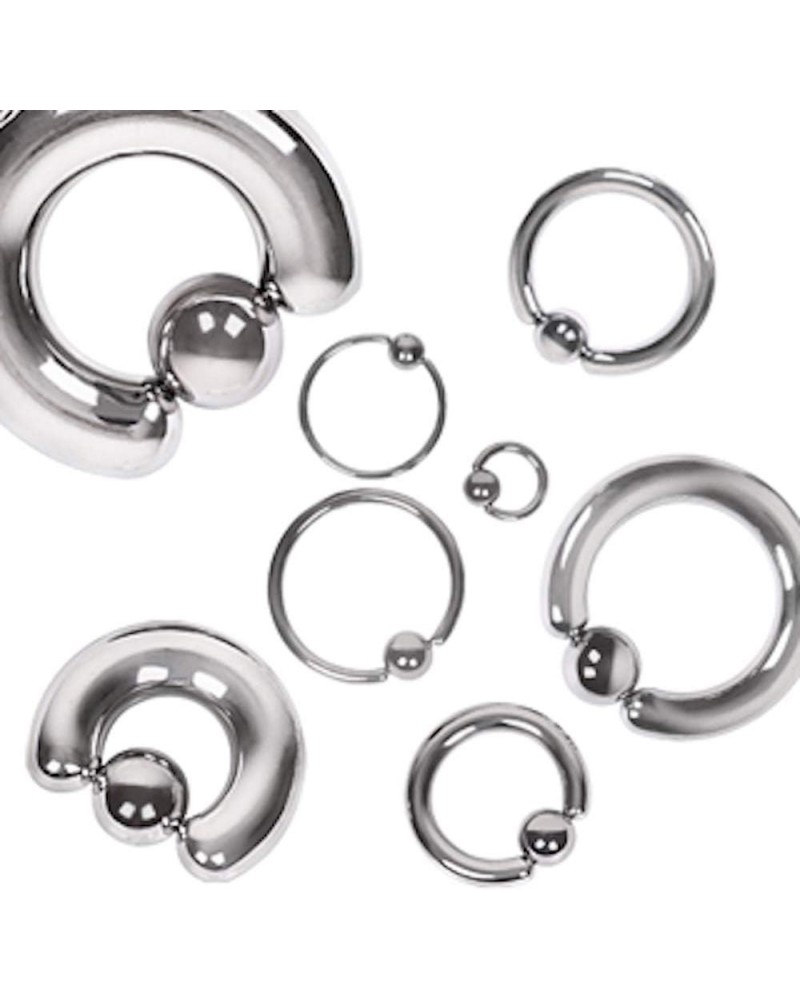 316L Surgical Steel Captive Bead Ring 16GA, Length: 3/8", Ball: 3mm $8.82 Body Jewelry