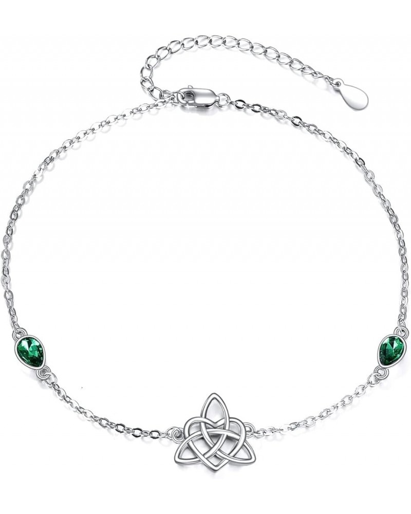 Evil Eye Anklet 925 Sterling Silver Irish Celtic Knot/Witches Knot/Claddagh/Infinity Heart/ Butterfly/Pineapple Chain Hotwife...