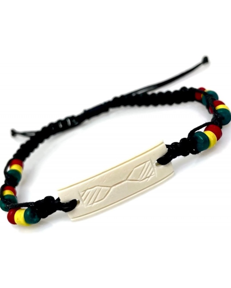 Rasta Anklet Bracelet - Braided Cotton Ankle Bracelet - Jamaican Adjustable Wristband, Black, One Size $9.66 Bracelets