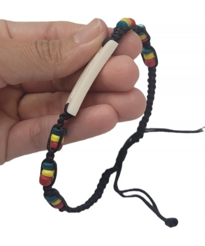 Rasta Anklet Bracelet - Braided Cotton Ankle Bracelet - Jamaican Adjustable Wristband, Black, One Size $9.66 Bracelets