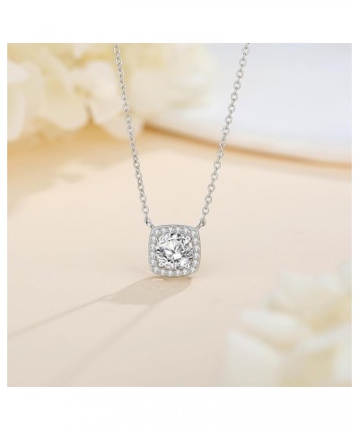 925 Sterling Silver Moissanite Necklace for Women D Color VVS1 Diamond Pendant GRA Certified White Gold Perfect Jewelry Gifts...