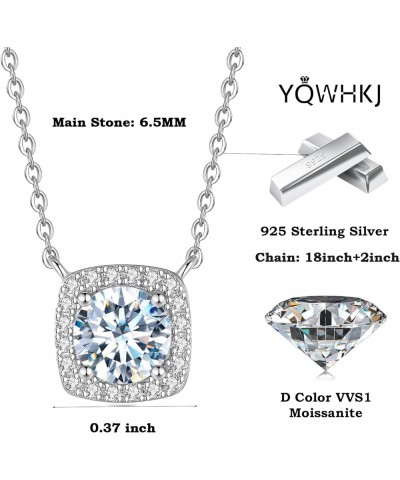 925 Sterling Silver Moissanite Necklace for Women D Color VVS1 Diamond Pendant GRA Certified White Gold Perfect Jewelry Gifts...