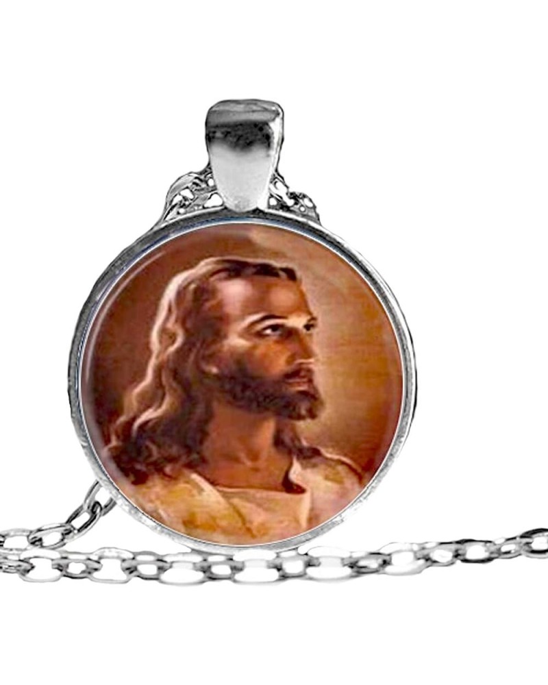 Religious Jesus Pendant Necklace/Bracelet Photo Glass Dome Jewelry Jesus Silver Color $10.99 Necklaces