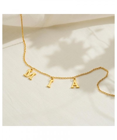 Uppercase Letter Charm Name Necklace Personlized Initial Alphabet Pendant Jewelry with 14K Gold Plated for Women Choker Carlo...