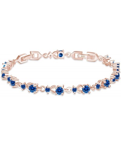 14k Rose Gold Over Sterling Silver Leaf Shape Tennis Bracelet Valentine's Day Gift For Her Topaz 8.25 Inches $45.15 Bracelets