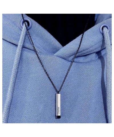 Custom Medical Alert Necklace for Men Women,Stainless Steel Med Emergency ID Engraved 3D Bar Pendant Slider Medic Alert Neckl...