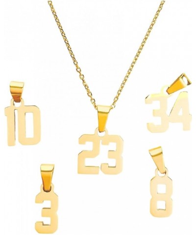 Mini Number Pendant Necklace Gold - Jersey Number Pendant Charm with Chain 5 $16.80 Necklaces