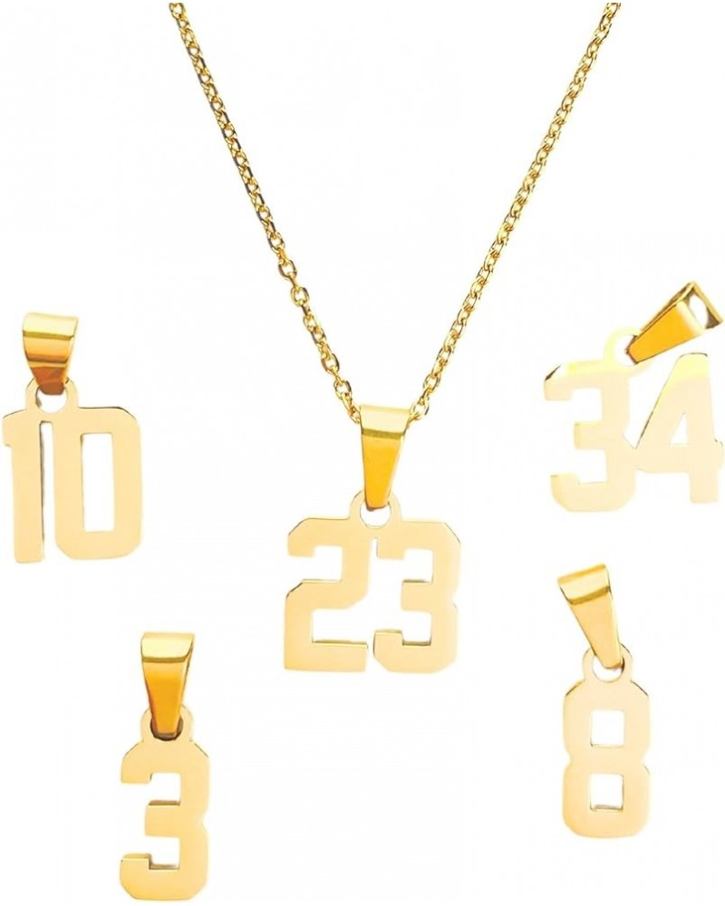 Mini Number Pendant Necklace Gold - Jersey Number Pendant Charm with Chain 5 $16.80 Necklaces