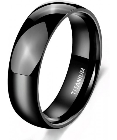 Black Titanium Ring 2mm 4mm 6mm 8mm Dome High Polished Wedding Band Size 3-14.5 6mm 8.5 $9.85 Rings