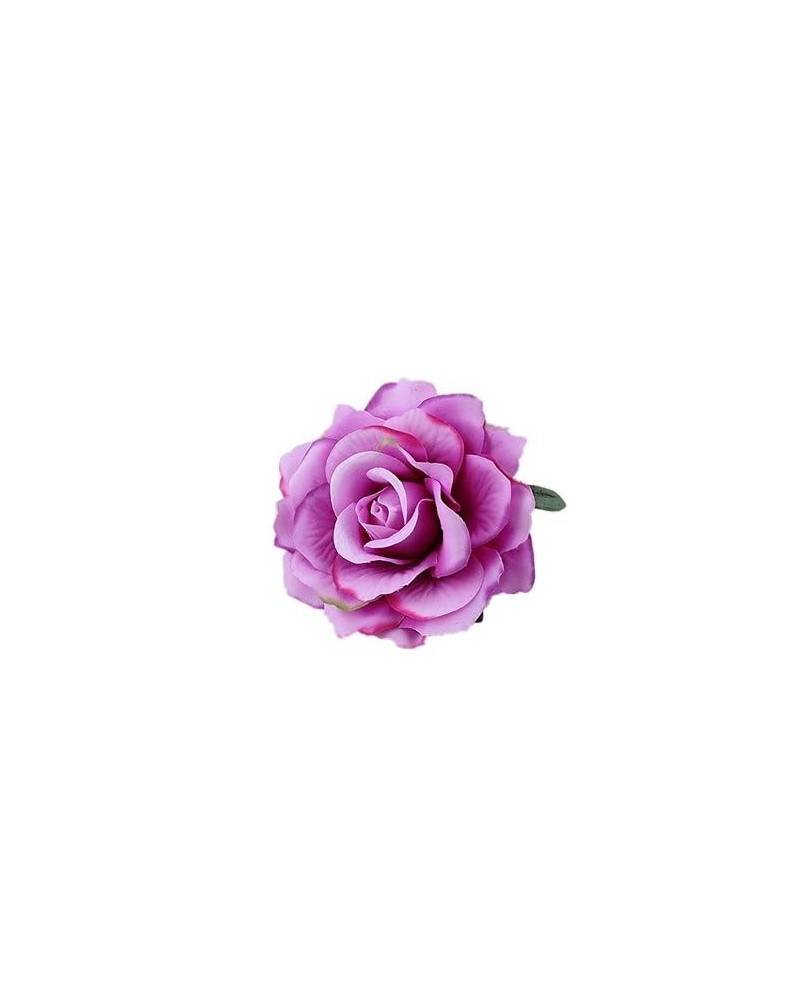 Women's Vintage Elegent Rose Flower Hair Clip Pin up Flower Brooch for Party Travel Festivals (Dark Purple) Violet $6.26 Broo...